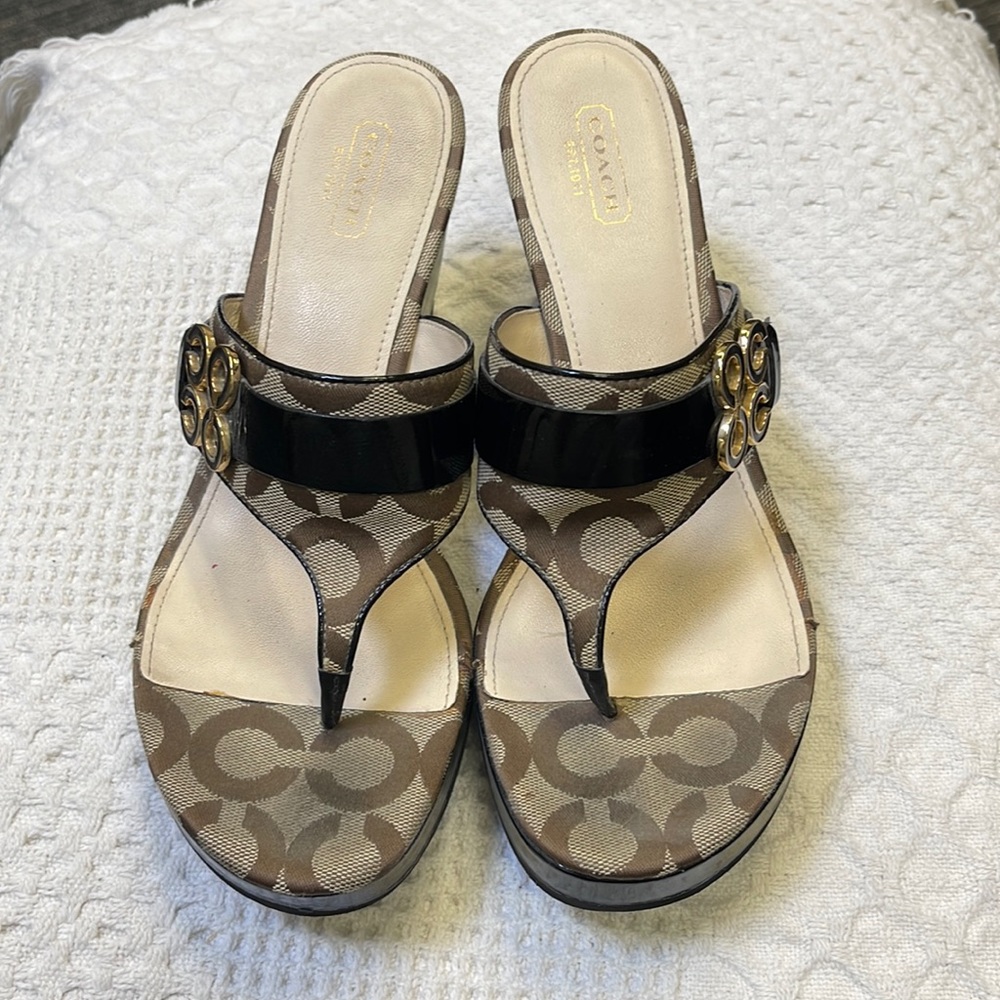 COACH Gypsy Wedge Sandals 9B